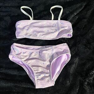 Girl’s 6X/7 Purple Paisley Bikini Set Excellent Condition